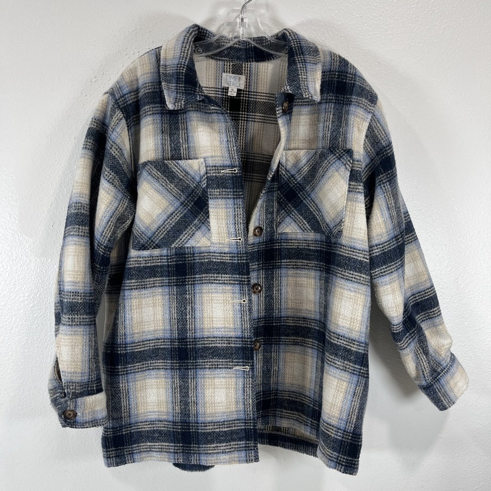Time And True Plaid Jacket Size XL (16-18) Wool Blend